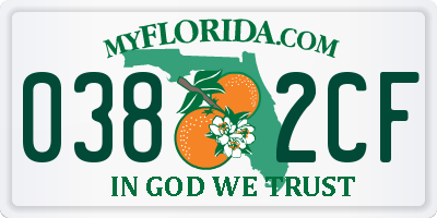 FL license plate 0382CF