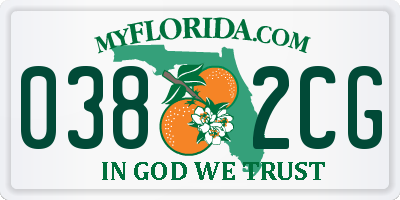FL license plate 0382CG