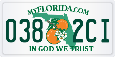 FL license plate 0382CI