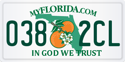 FL license plate 0382CL