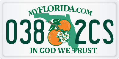 FL license plate 0382CS
