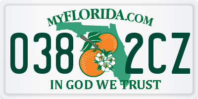 FL license plate 0382CZ