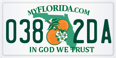 FL license plate 0382DA