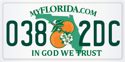 FL license plate 0382DC
