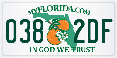 FL license plate 0382DF