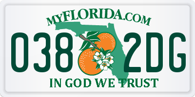 FL license plate 0382DG