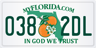 FL license plate 0382DL