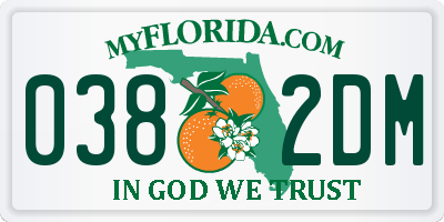 FL license plate 0382DM
