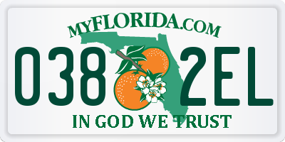 FL license plate 0382EL