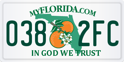 FL license plate 0382FC