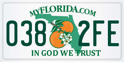 FL license plate 0382FE