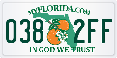 FL license plate 0382FF