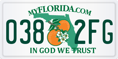 FL license plate 0382FG
