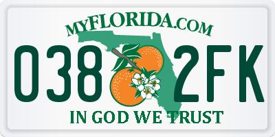 FL license plate 0382FK