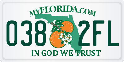FL license plate 0382FL