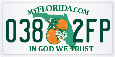 FL license plate 0382FP