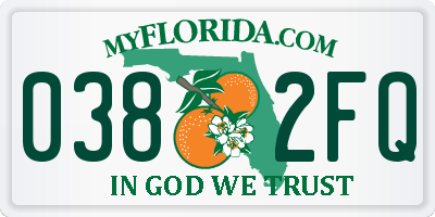 FL license plate 0382FQ