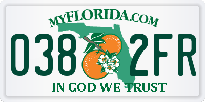 FL license plate 0382FR