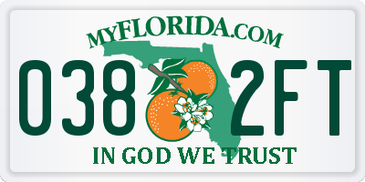 FL license plate 0382FT