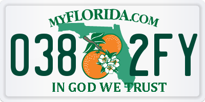 FL license plate 0382FY