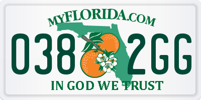 FL license plate 0382GG