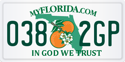 FL license plate 0382GP