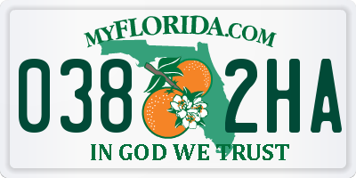 FL license plate 0382HA