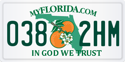 FL license plate 0382HM