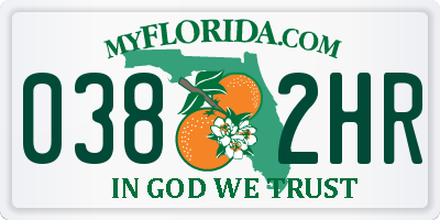 FL license plate 0382HR