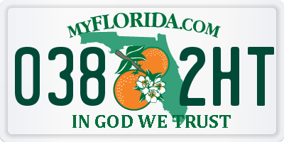 FL license plate 0382HT