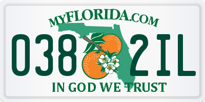 FL license plate 0382IL