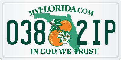 FL license plate 0382IP