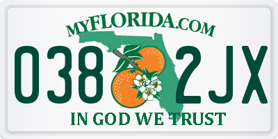 FL license plate 0382JX