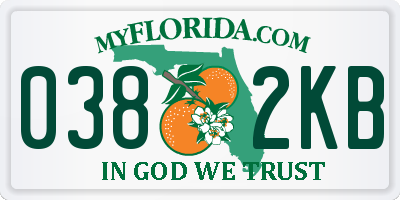 FL license plate 0382KB