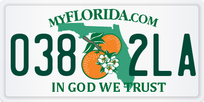 FL license plate 0382LA
