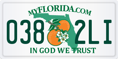 FL license plate 0382LI