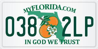 FL license plate 0382LP
