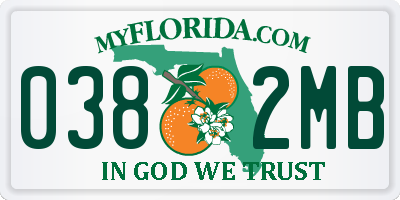 FL license plate 0382MB