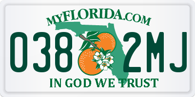FL license plate 0382MJ
