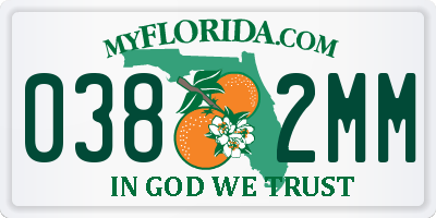 FL license plate 0382MM