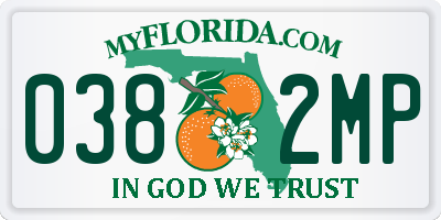 FL license plate 0382MP