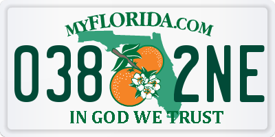 FL license plate 0382NE