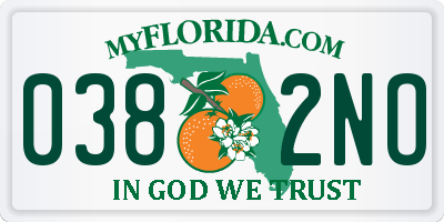 FL license plate 0382NO