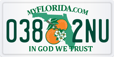 FL license plate 0382NU