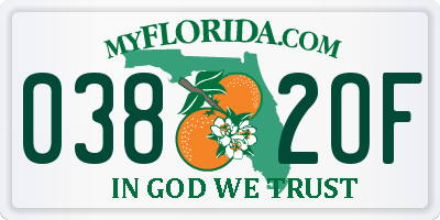 FL license plate 0382OF