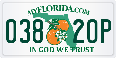 FL license plate 0382OP