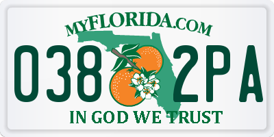 FL license plate 0382PA