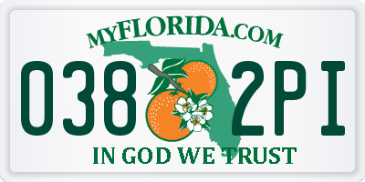 FL license plate 0382PI