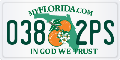 FL license plate 0382PS