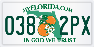 FL license plate 0382PX